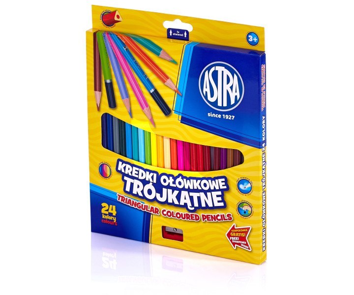 CRAYONS 24 COULEURS TRIANGULAIRES ASTRA 312110003